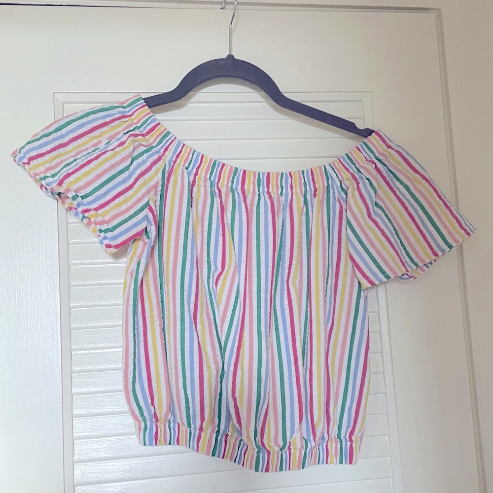 Rainbow Stripe crop top